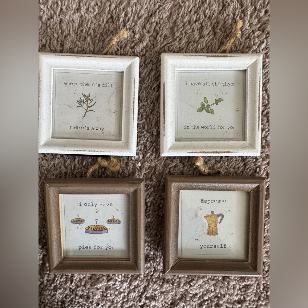 Cute Kitchen Quote Framed Wall Art Set